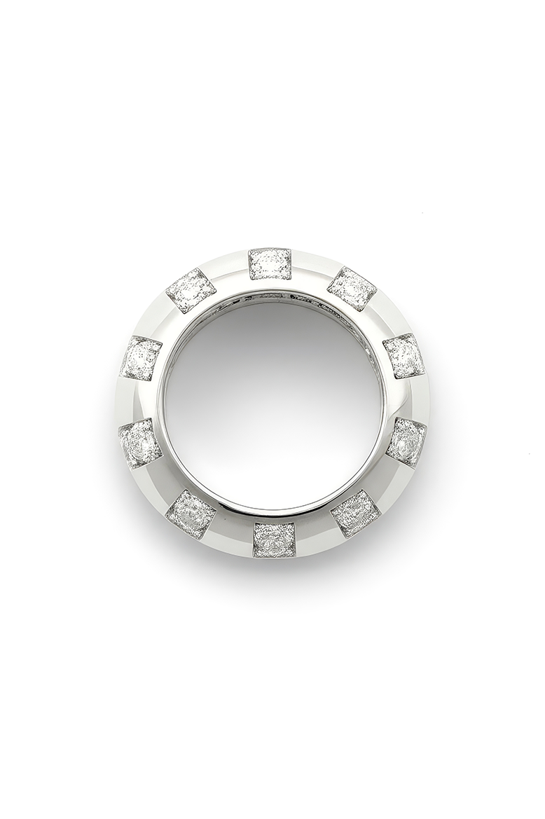 Zircon Halo Band 92.5 Sterling Silver Ring