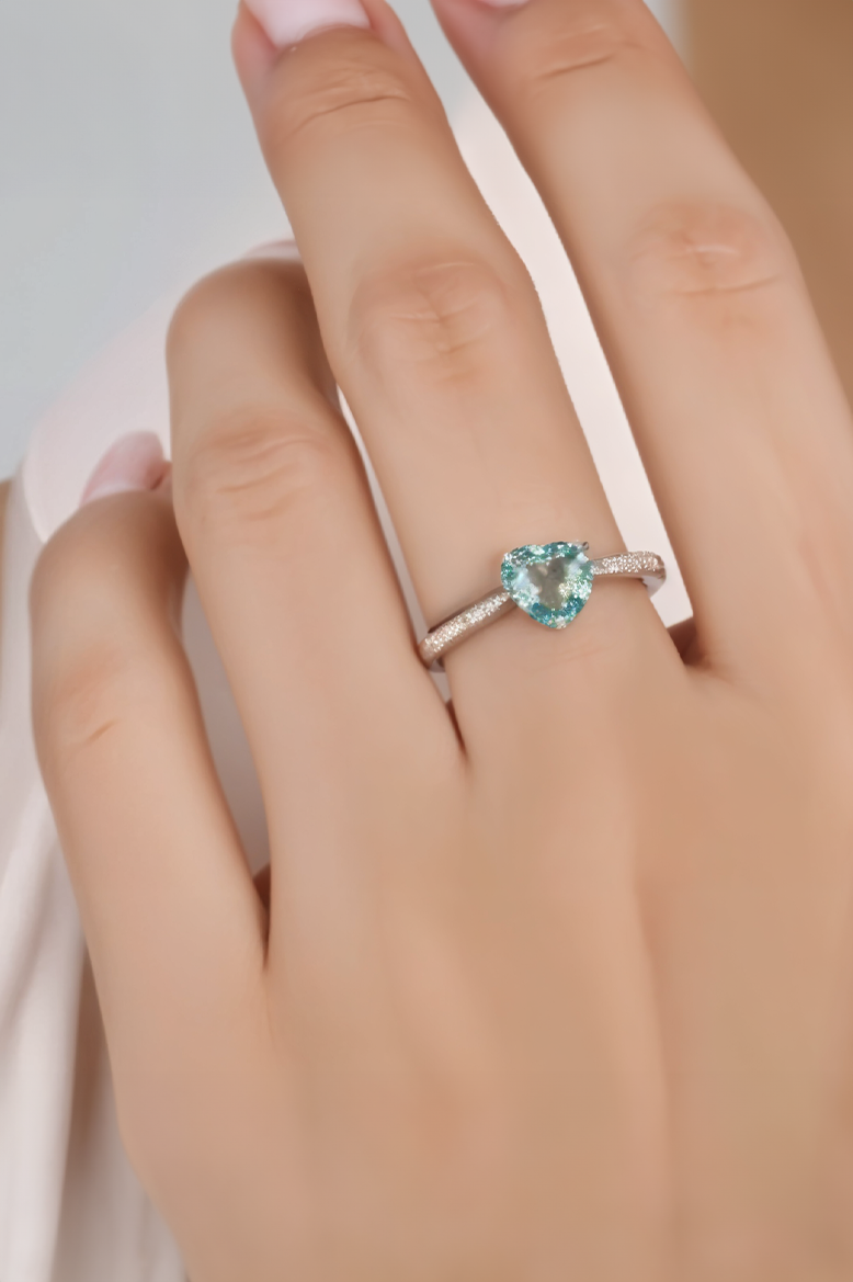 Mint Heart 92.5 Sterling Silver Ring