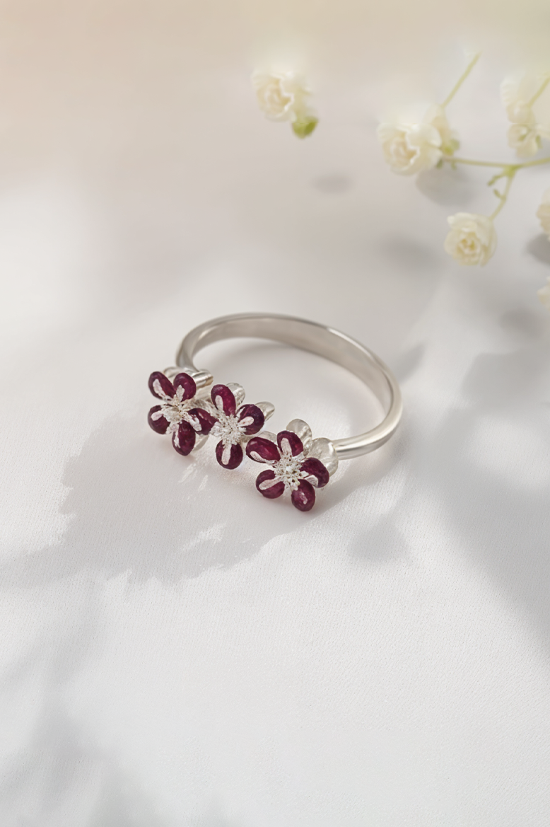 Rosette Trio 92.5 Sterling Silver Ring