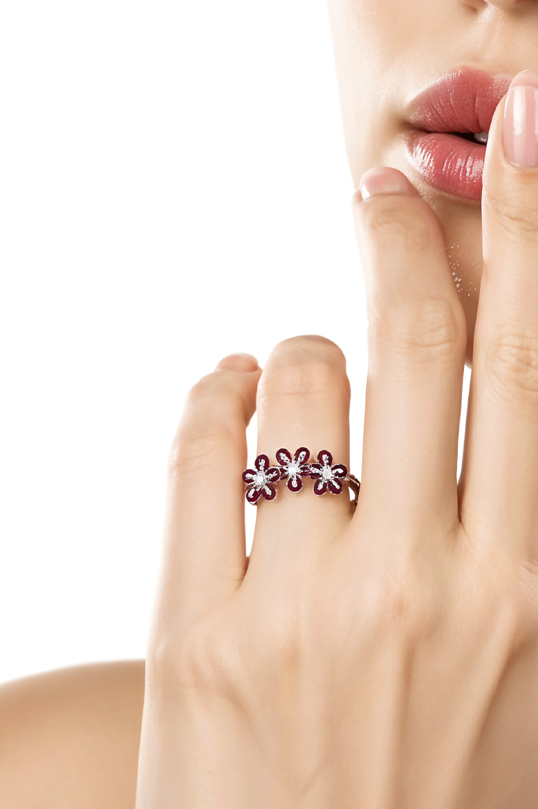 Rosette Trio 92.5 Sterling Silver Ring