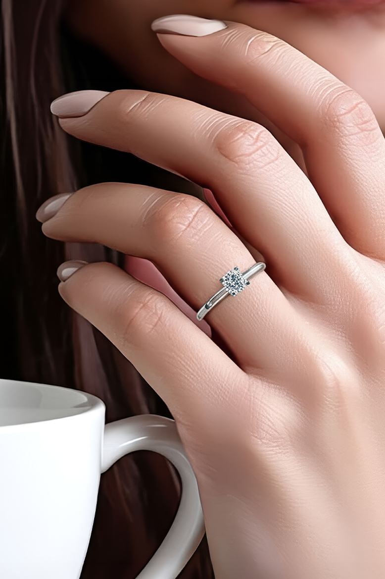 Classic Love Solitaire 92.5 sterling Silver Ring