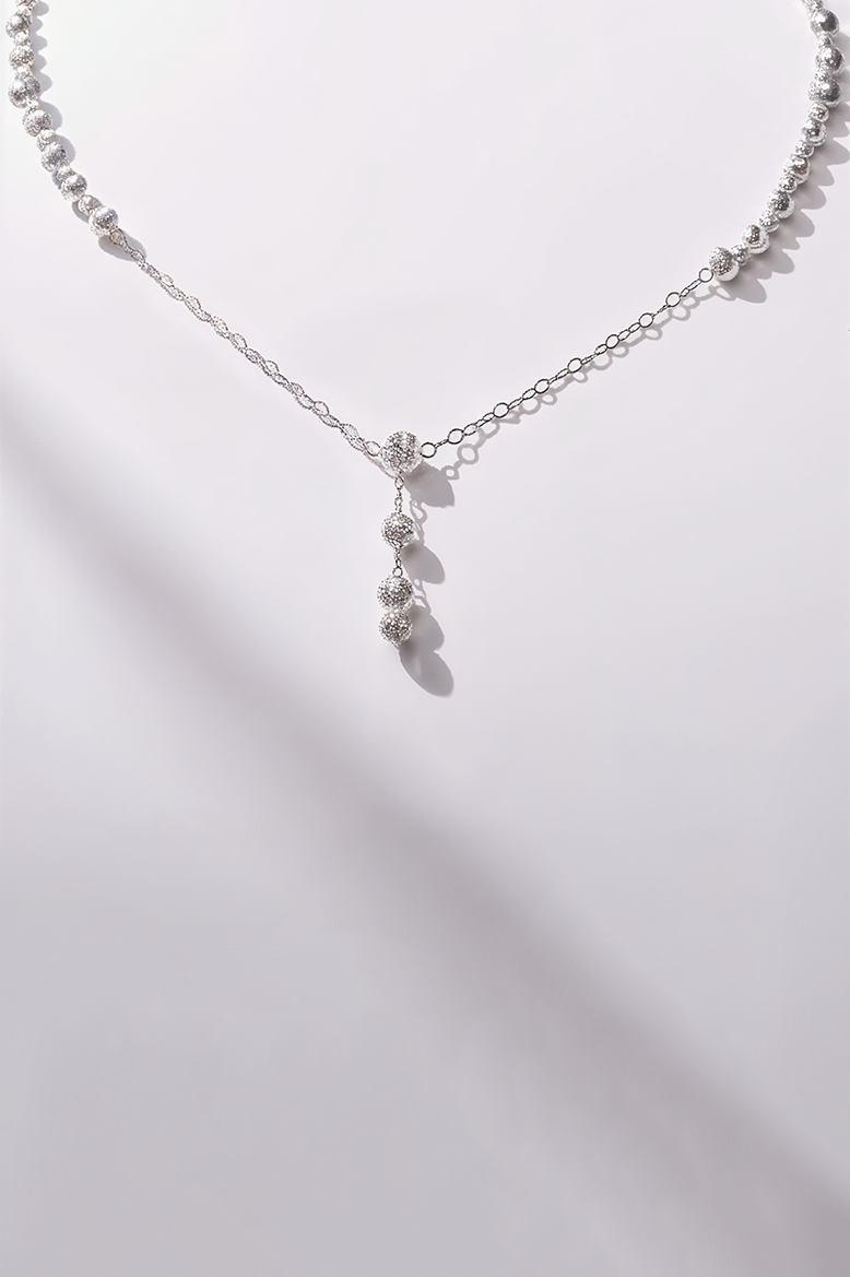 Moonlit Drop Bead 92.5 Silver Chain