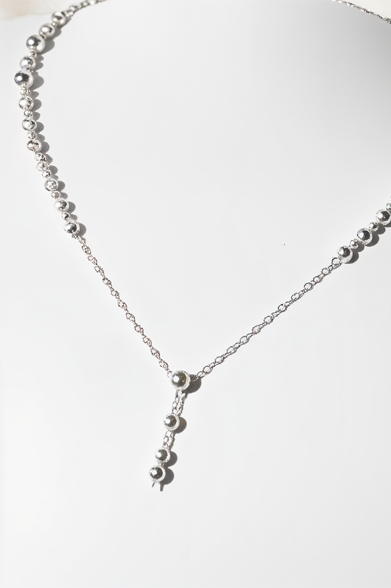 Moonlit Drop Bead 92.5 Silver Chain
