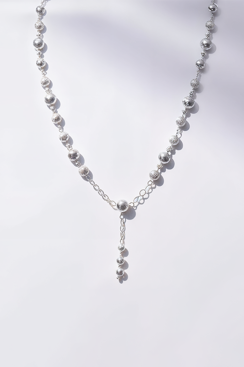 Moonlit Drop Bead 92.5 Silver Chain