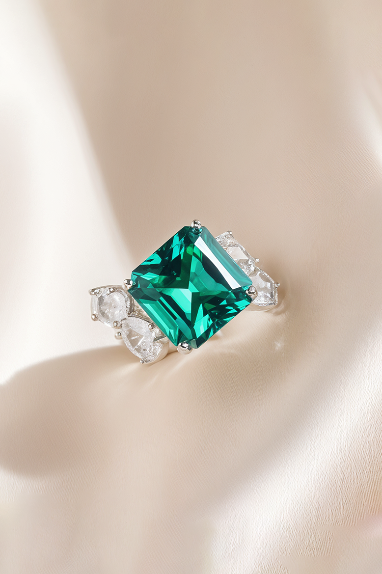 Emerald Empress 92.5 Sterling Silver Ring