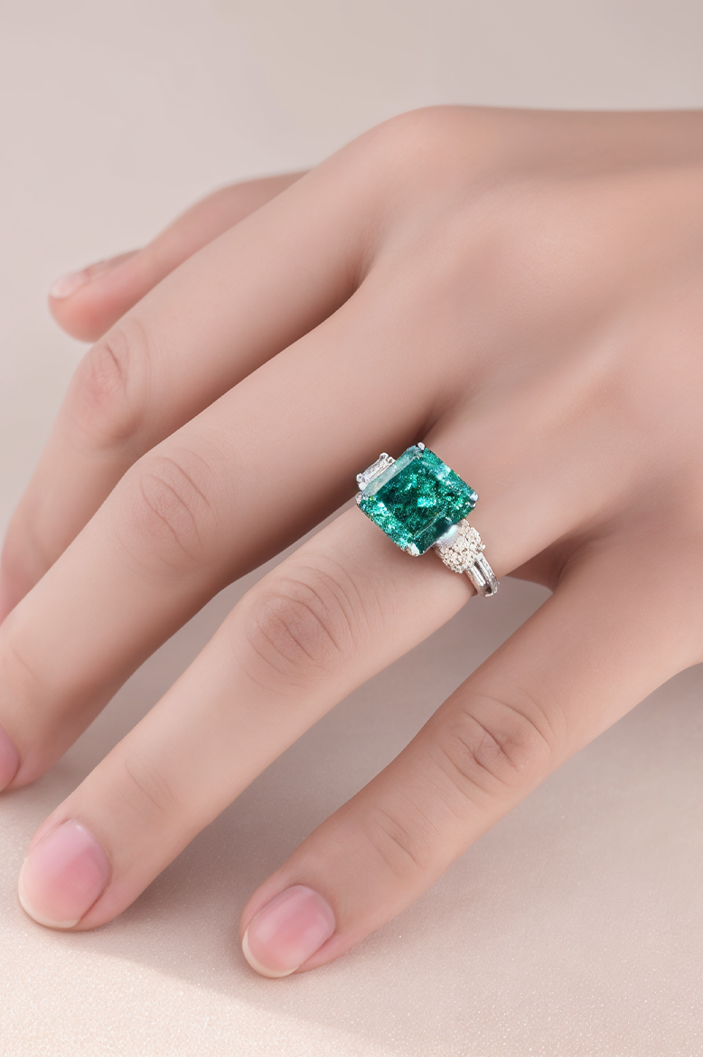 Emerald Empress 92.5 Sterling Silver Ring