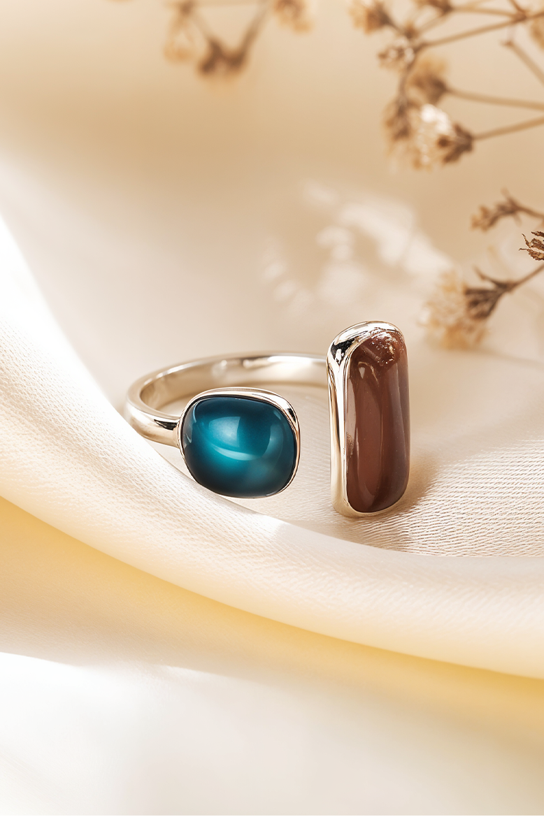 Midnight & Mocha 92.5 Sterling Silver Ring