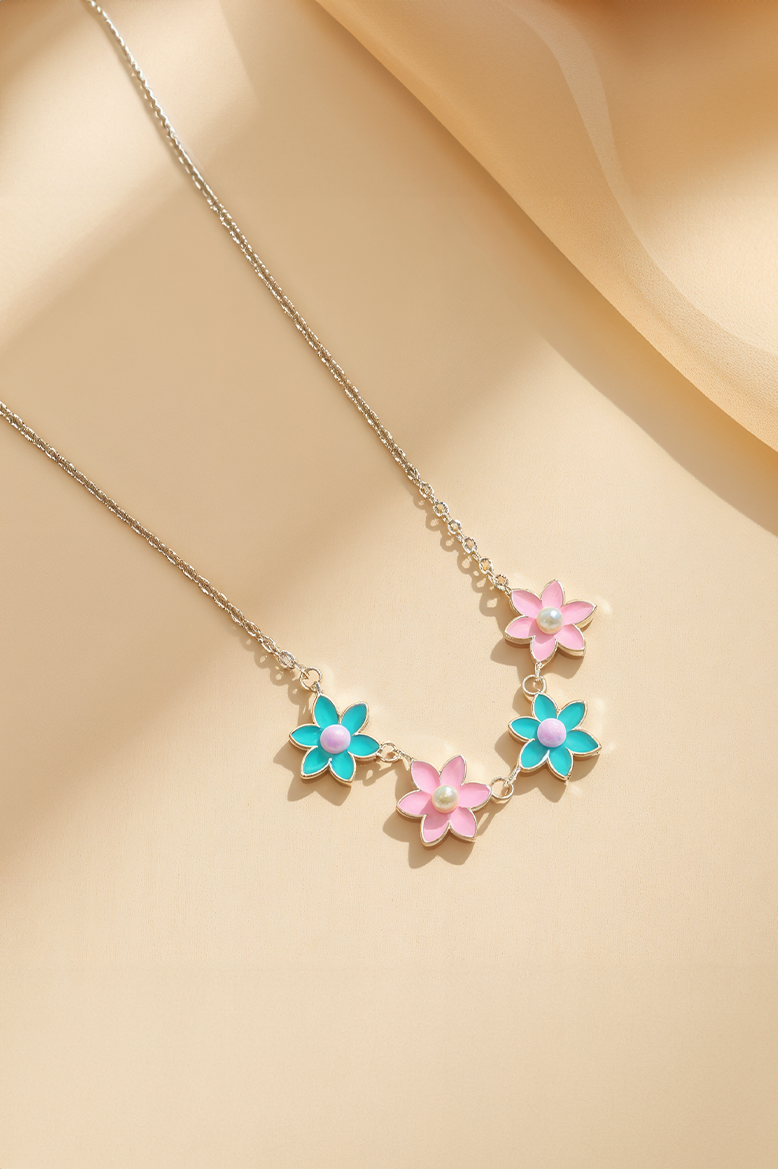 Floral Candy Pop 92.5 Silver Chain Pendant