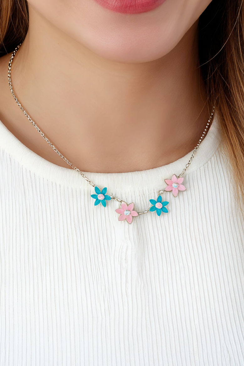 Floral Candy Pop 92.5 Silver Chain Pendant