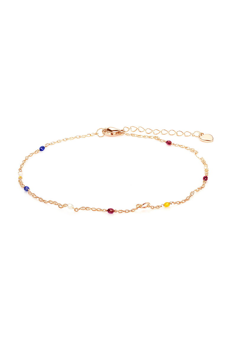 Chakra Bead 92.5 Silver Chain Bracelet