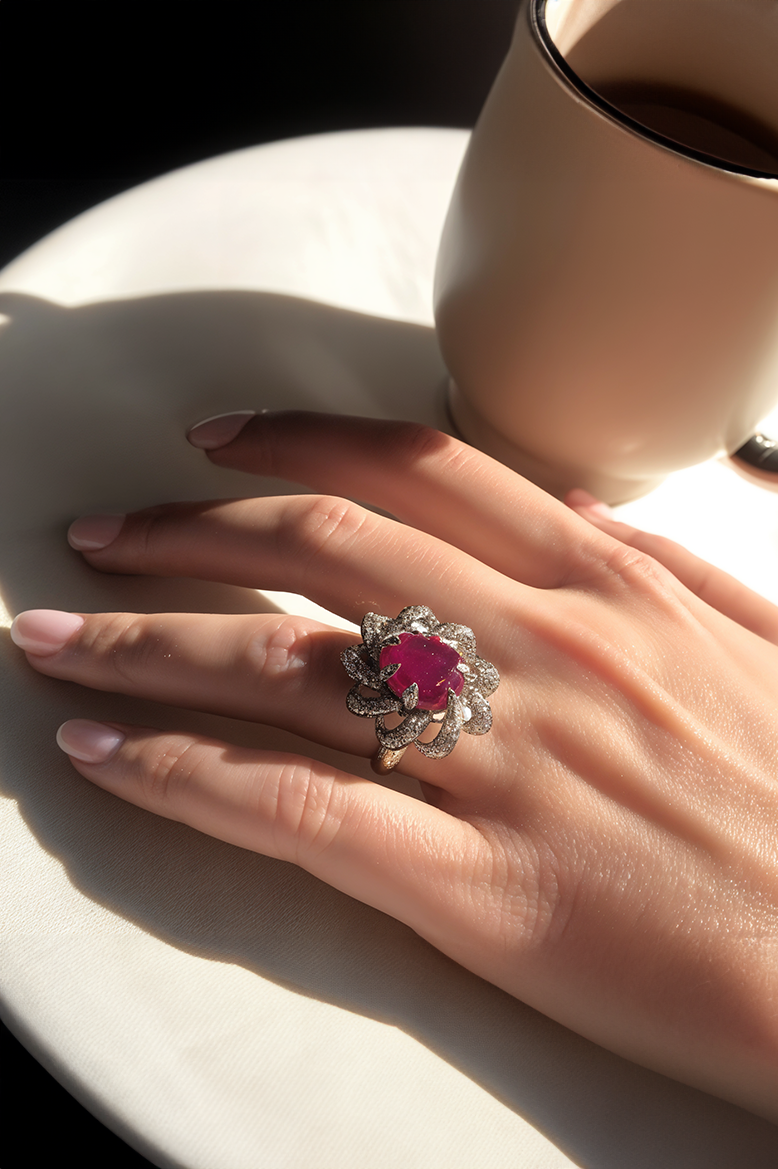 Rosabelle Diamond-Cut Cocktail Ring