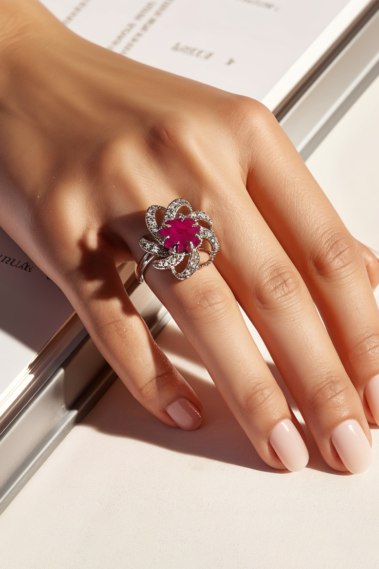Rosabelle Diamond-Cut Cocktail Ring