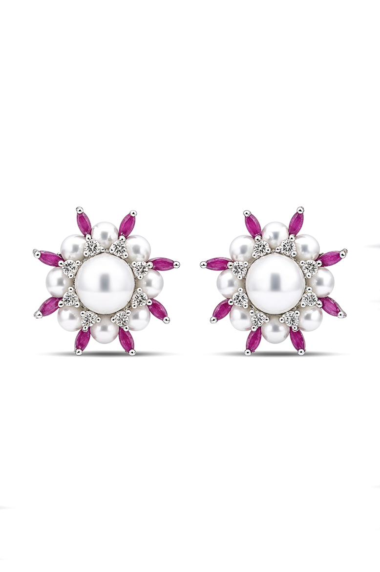 Iris Bloom Stud Earrings