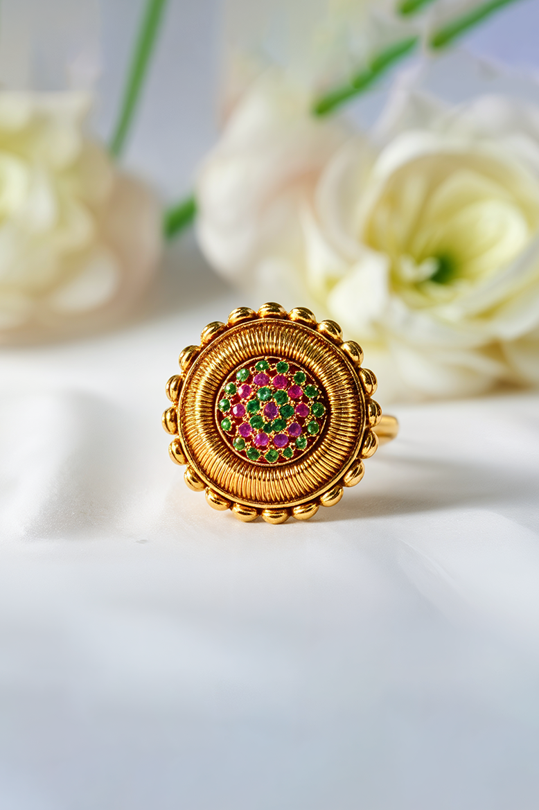 Gulbahar Antique Floral Ring