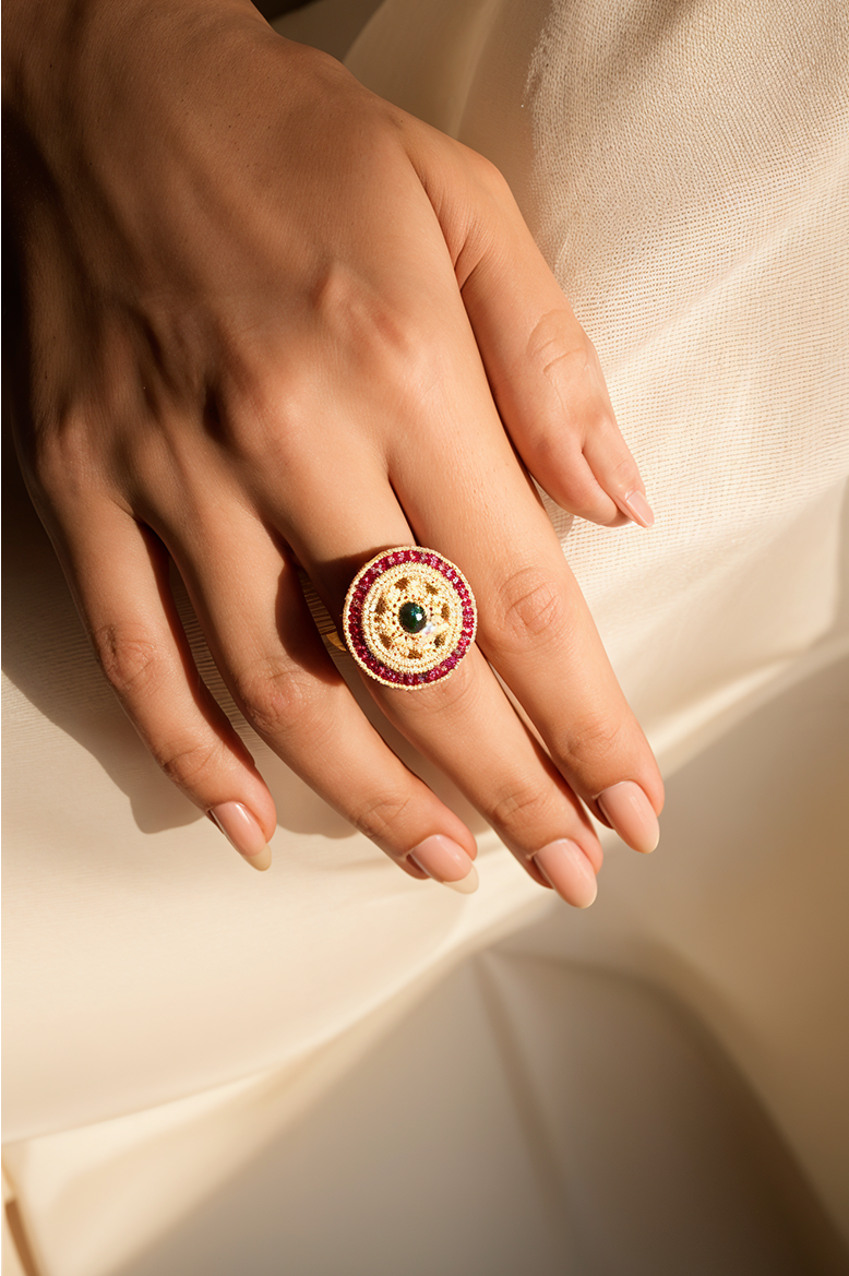 Meera Kundan Polki Heritage Ring