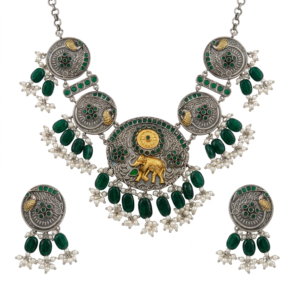 Oxidised necklace