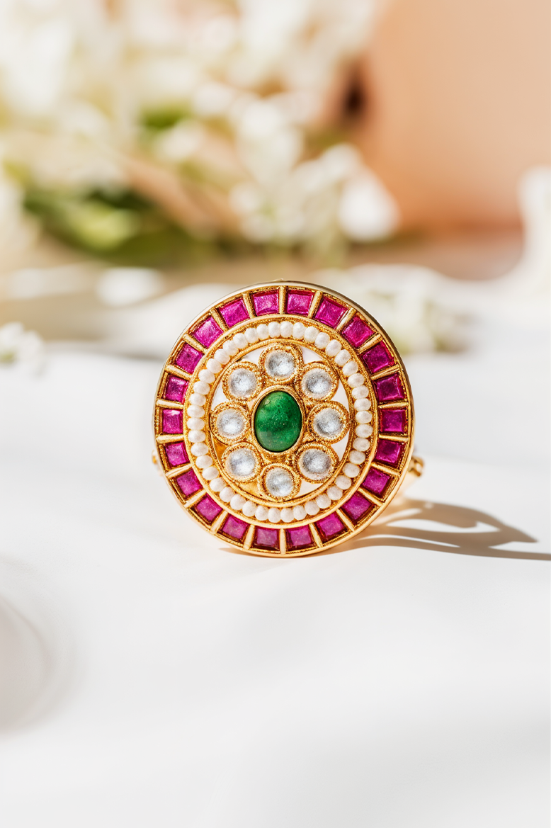 Meera Kundan Polki Heritage Ring