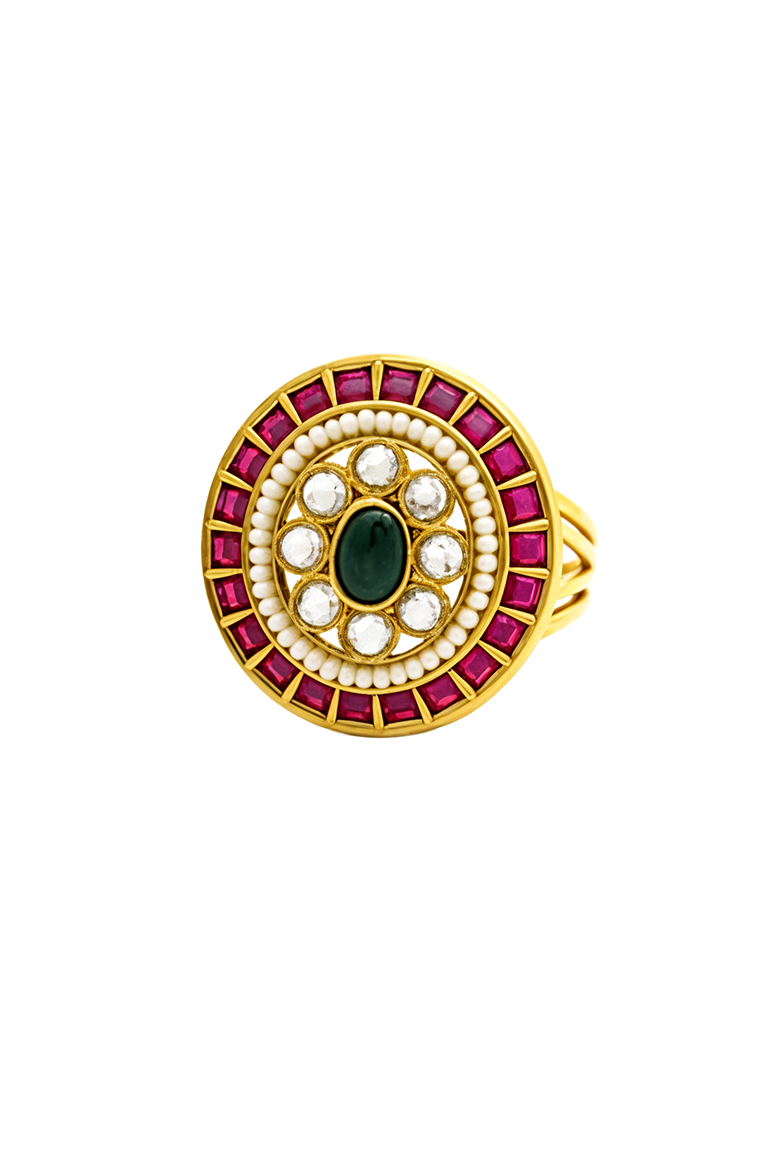 Meera Kundan Polki Heritage Ring