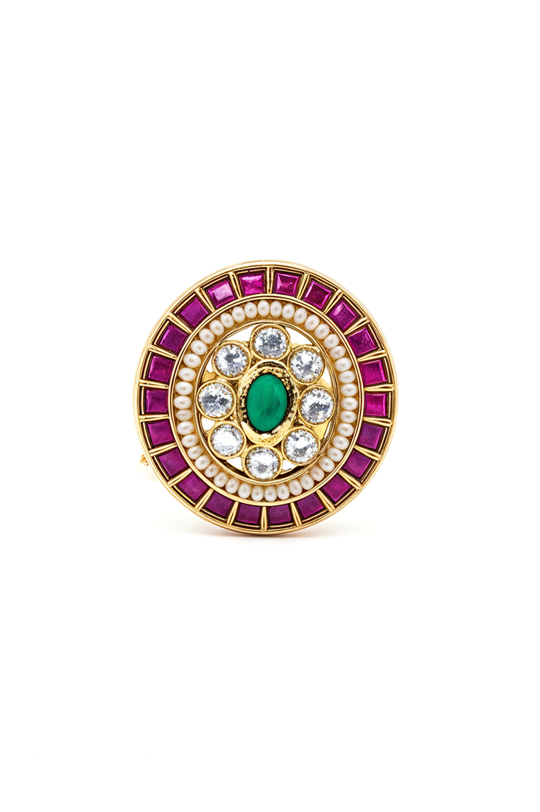 Meera Kundan Polki Heritage Ring