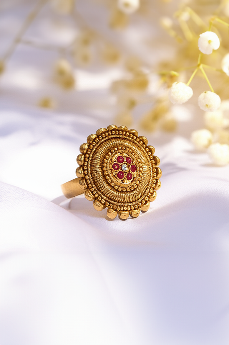 Kiran Antique Floral Ring