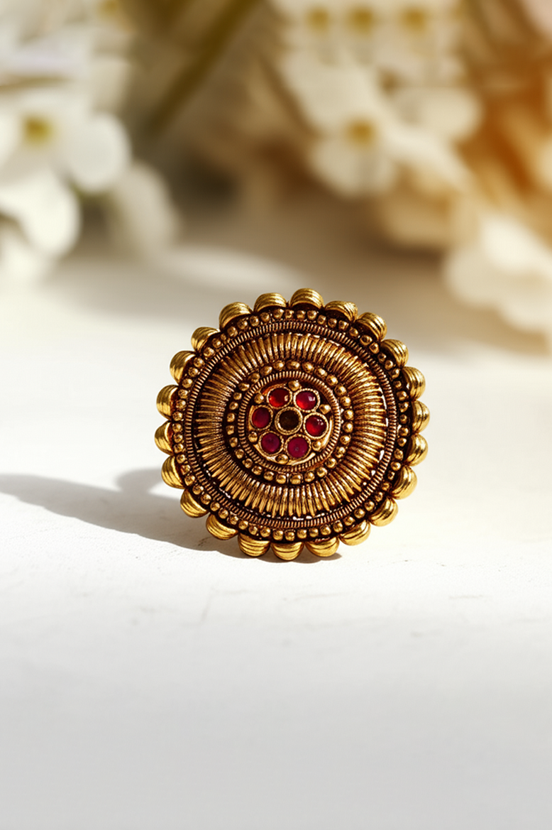 Kiran Antique Floral Ring