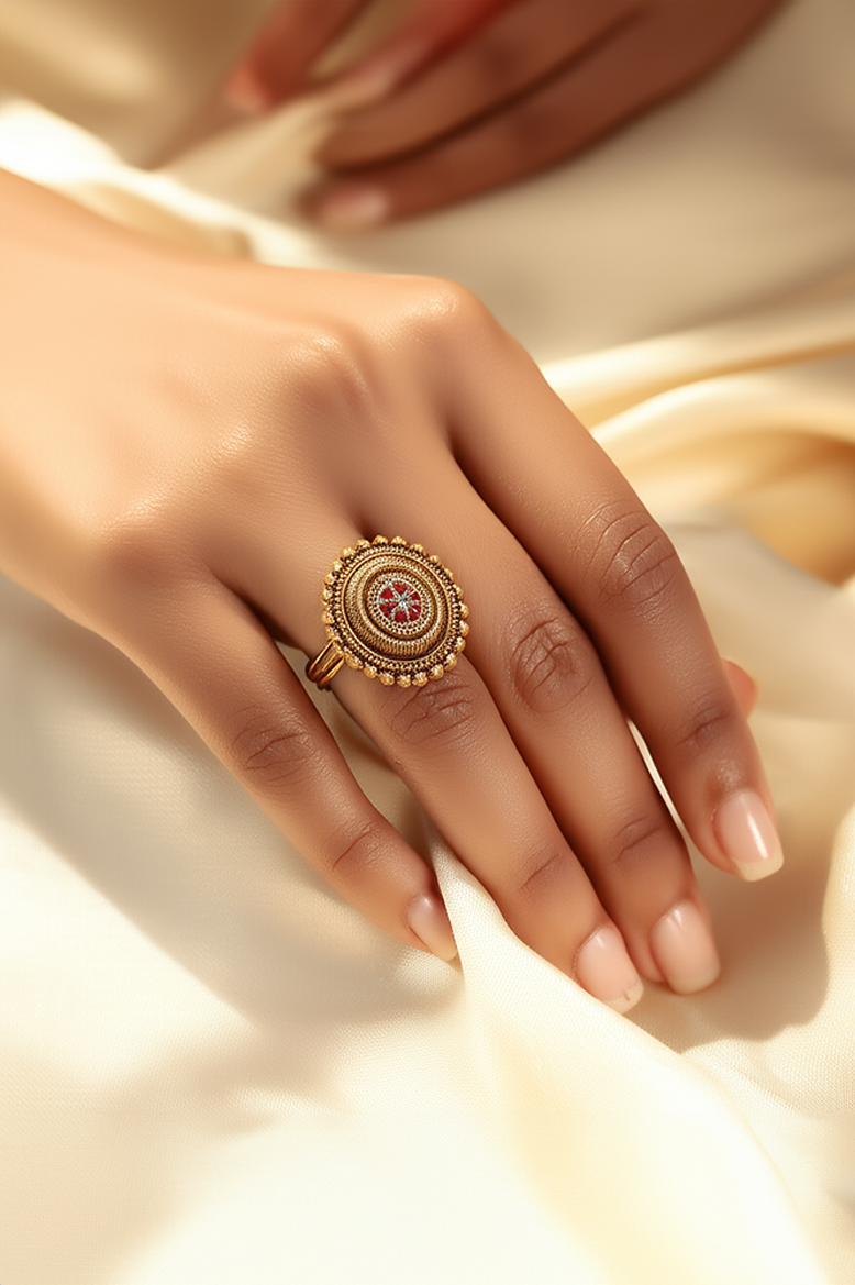 Kiran Antique Floral Ring