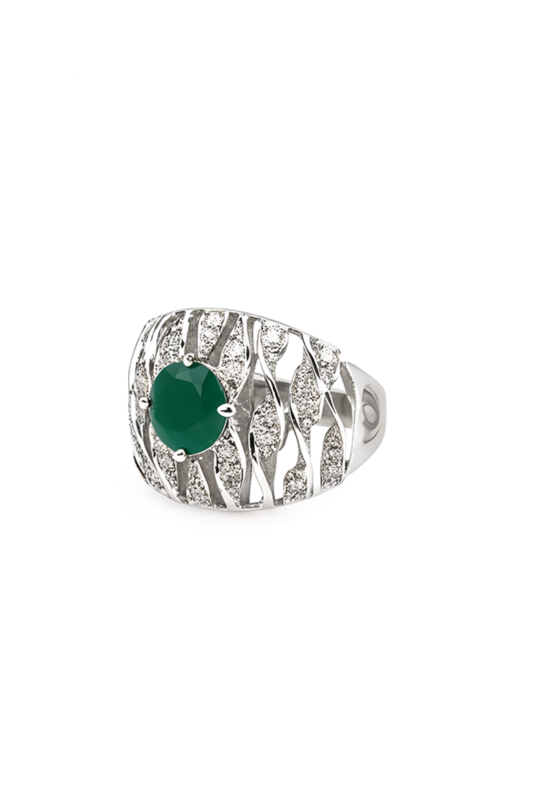 Zahara Emerald Statement Ring