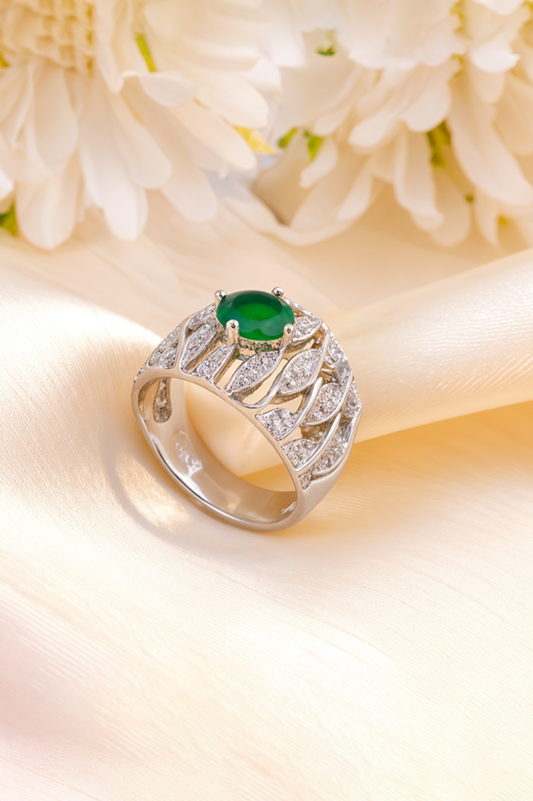 Zahara Emerald Statement Ring