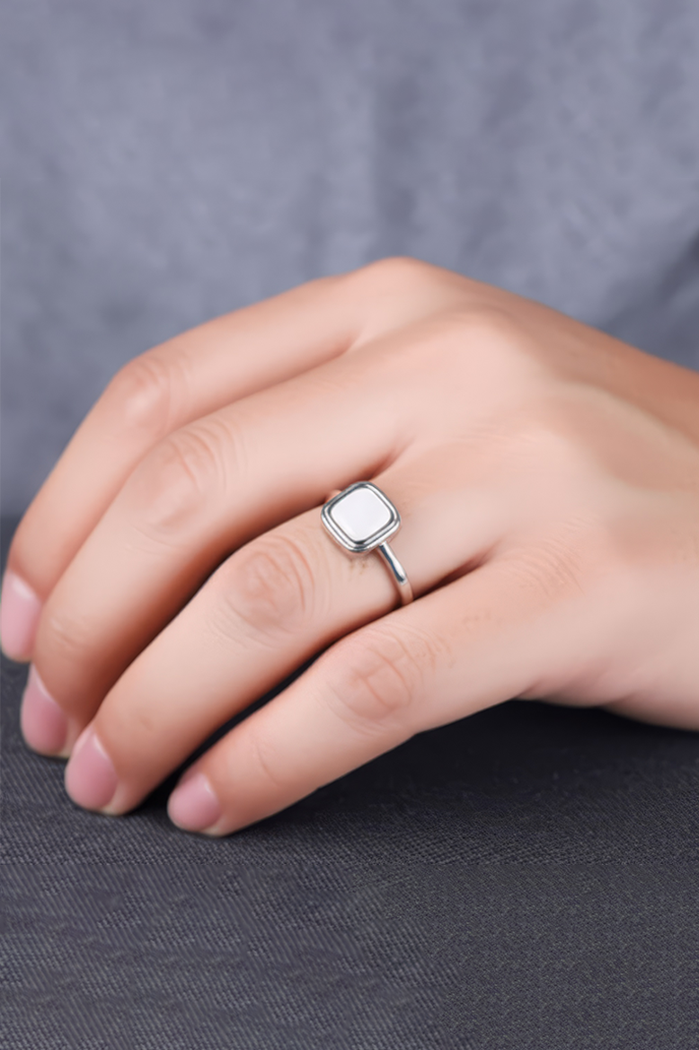 Icy Charm Cushion-Cut 92.5 Sterling Silver Ring