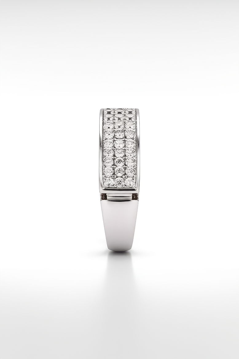 Titan Curve CZ Embedded 92.5 Sterling Silver Ring