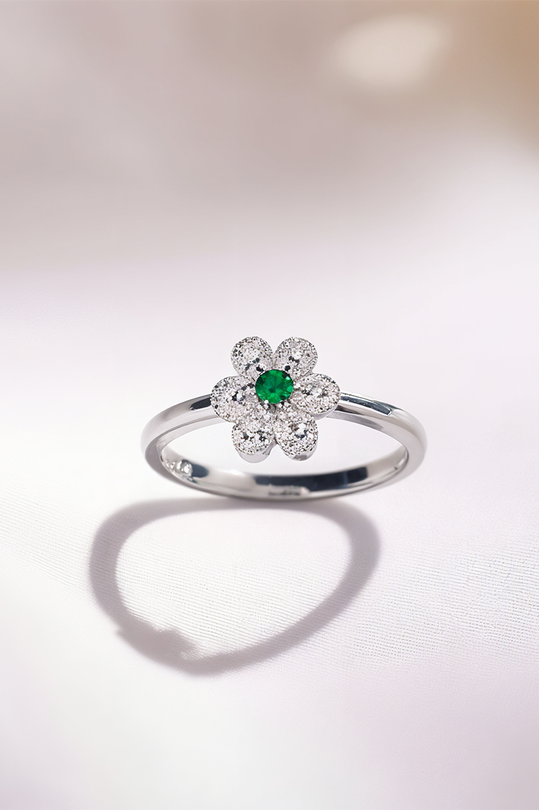Floret Charm 92.5 Sterling Silver Ring