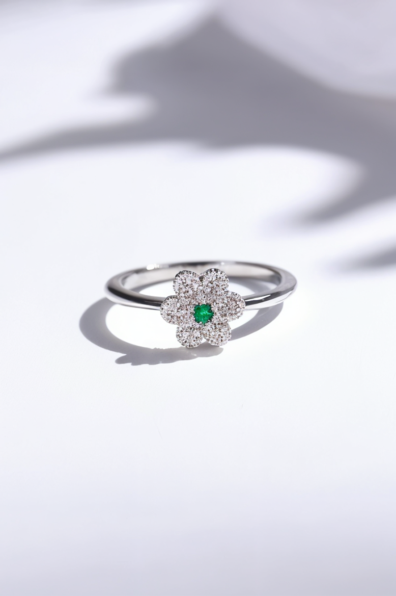 Floret Charm 92.5 Sterling Silver Ring