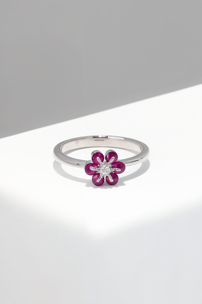 Cherry Petal 92.5 Sterling Silver Ring