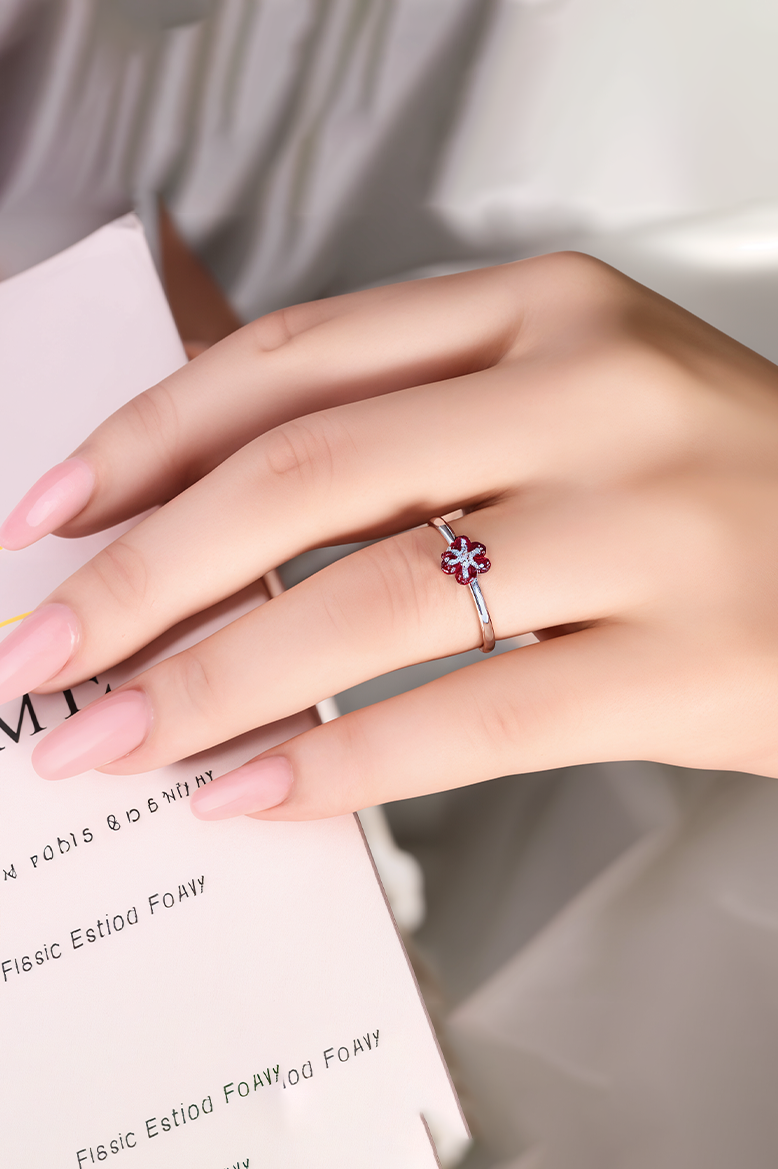 Cherry Petal 92.5 Sterling Silver Ring