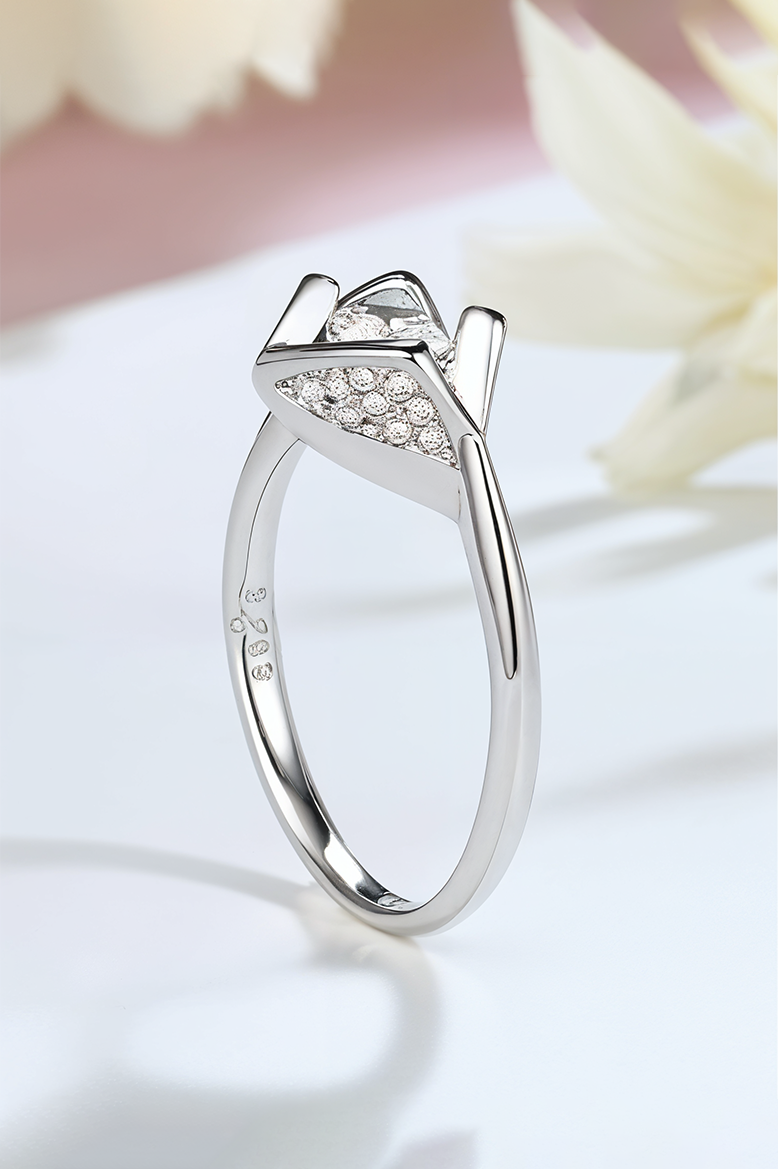 Diamond Shield 92.5 Sterling Silver Ring