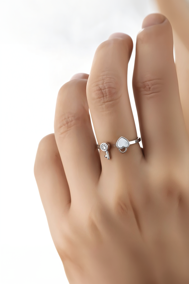 Key to My Heart 92.5 Sterling Silver Ring