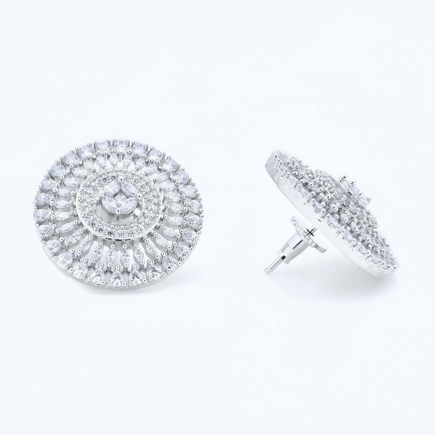 Radiant Diamond Halo Studs