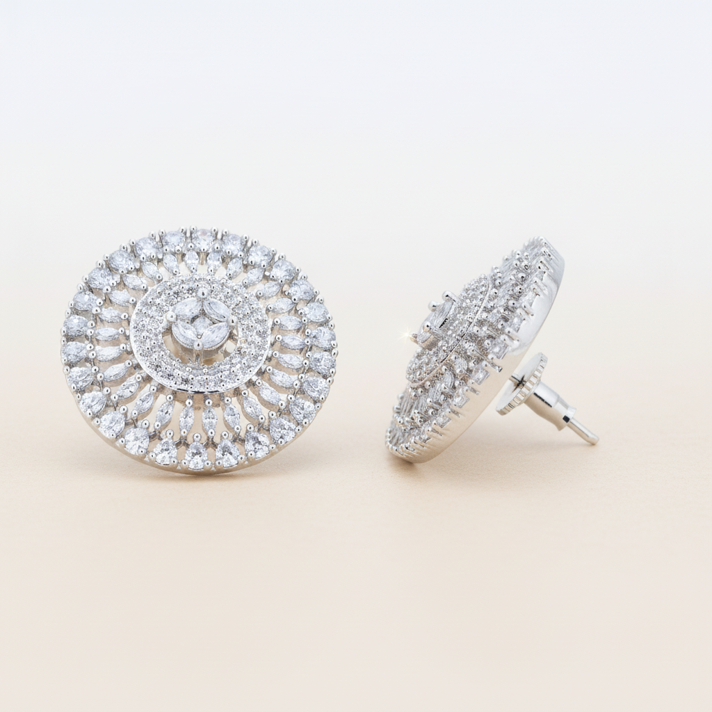Radiant Diamond Halo Studs