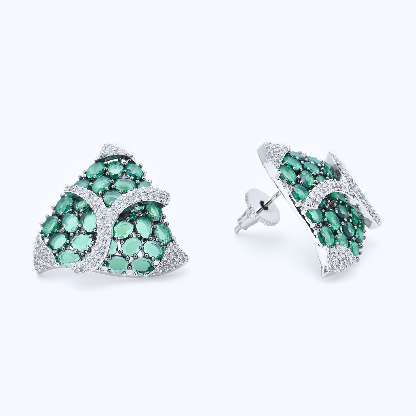 Emerald Cascade Stud Earrings