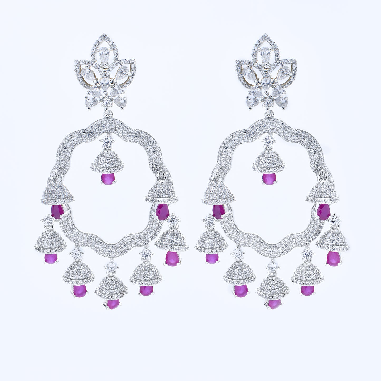 Ruby Cascade Jhumka Earrings