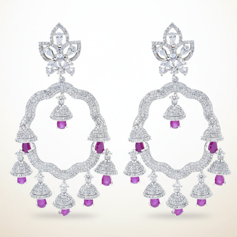 Ruby Cascade Jhumka Earrings