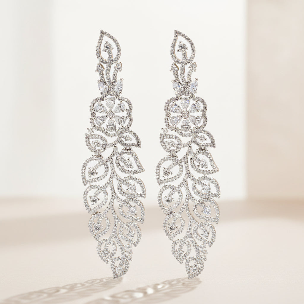 Diamond Vine Statement Earrings