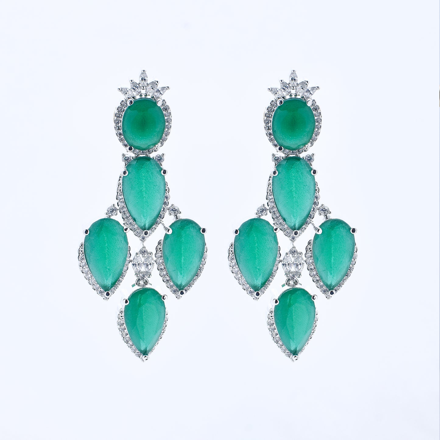 Emerald Majesty Diamond Earrings