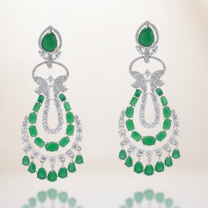 Emerald Symphony Diamond Earrings
