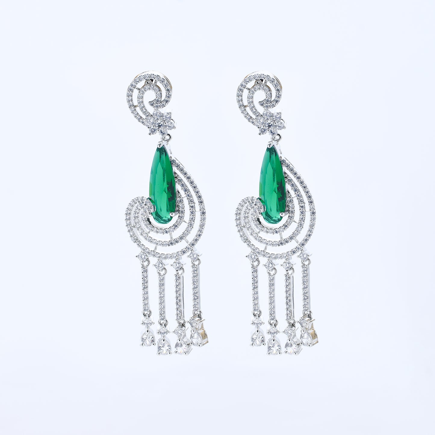 Emerald Symphony Drop Earrings