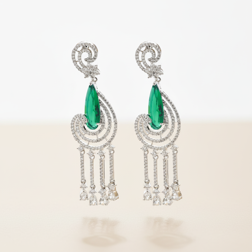 Emerald Symphony Drop Earrings