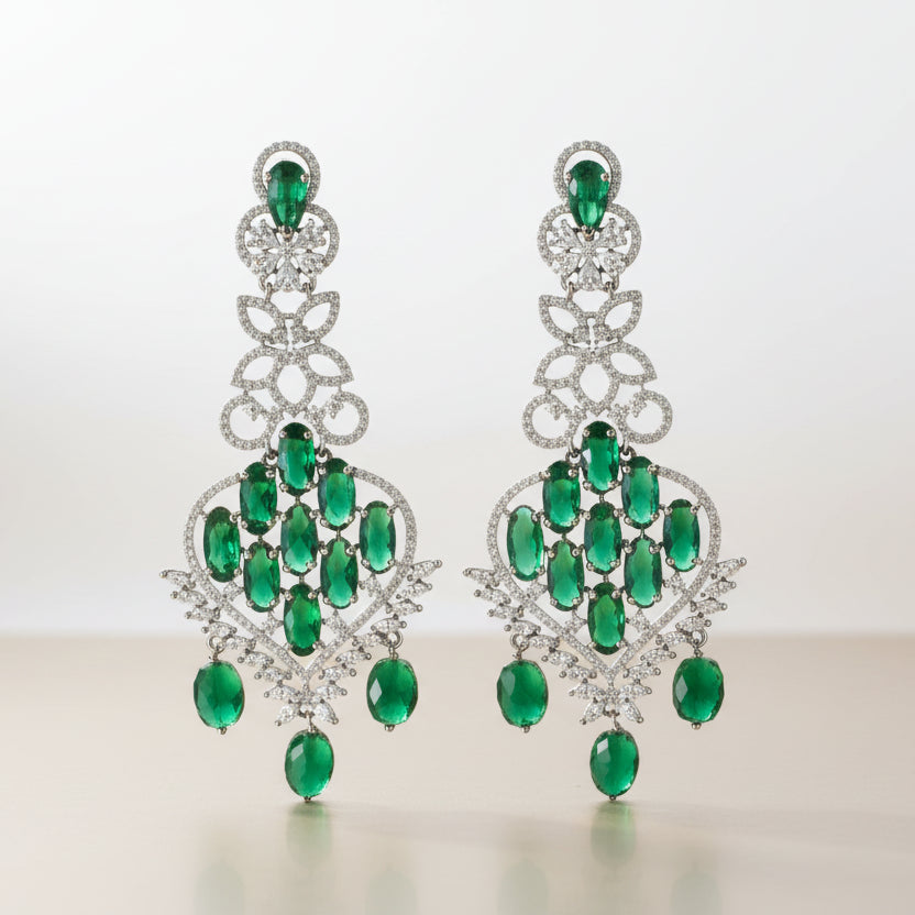 Imperial Emerald Diamond Earrings