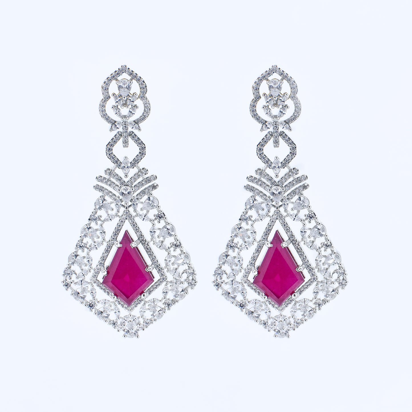 Ruby Royale Diamond Earrings