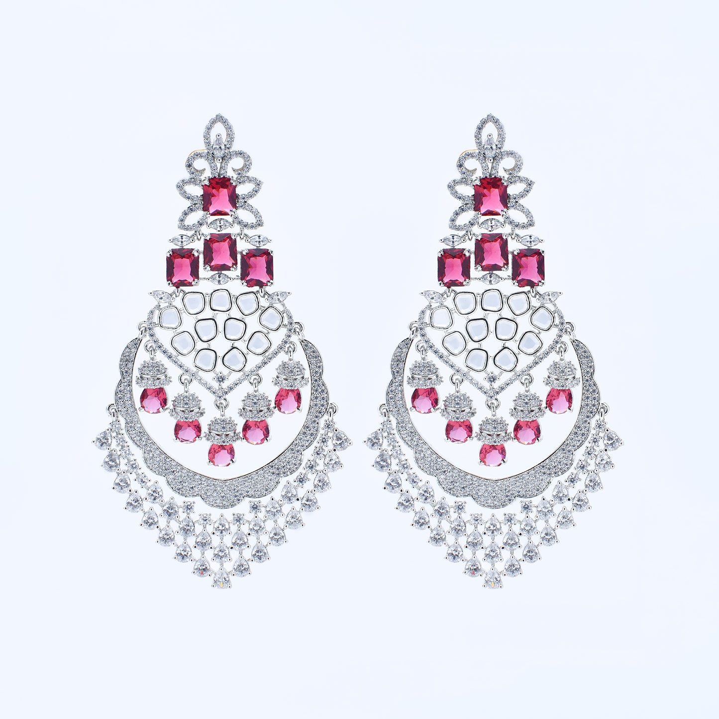 Scarlet Majesty Chandbali Earrings