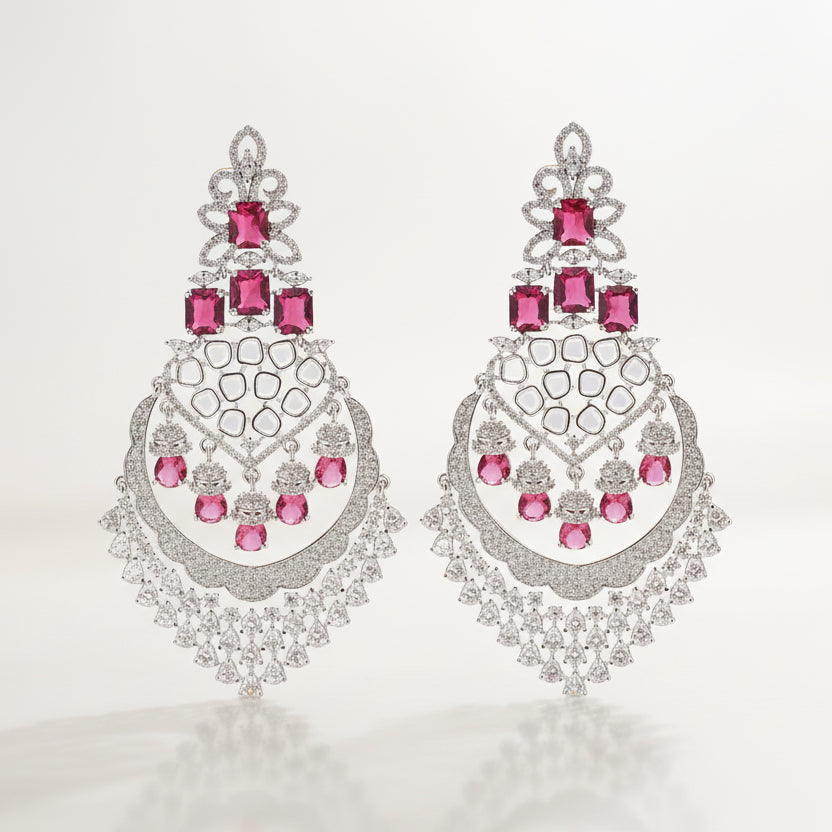 Scarlet Majesty Chandbali Earrings